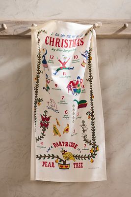 12 Days of Christmas Dish Towel