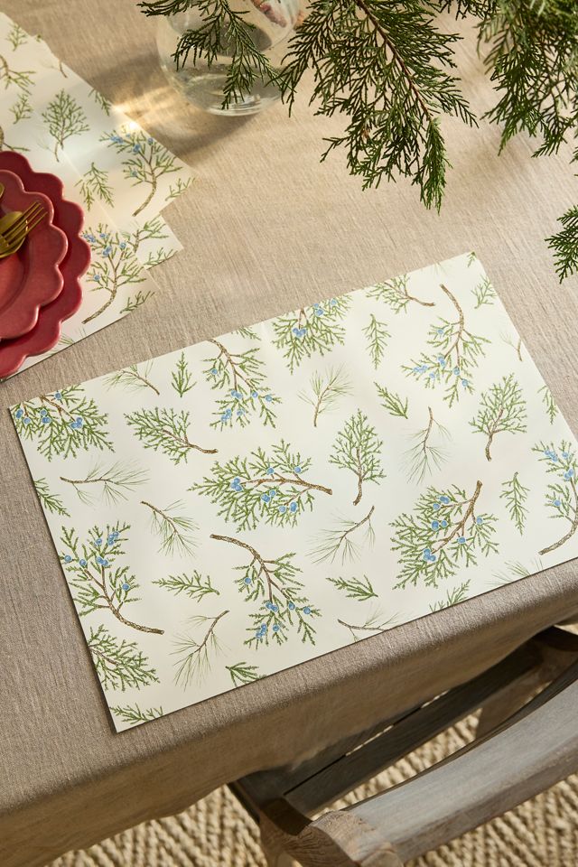 Juniper Sprig Paper Placemats, Set of 24 #1