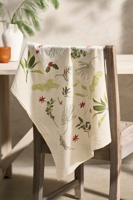 Terrain Boughs + Berries Dish Towel In Multicolor