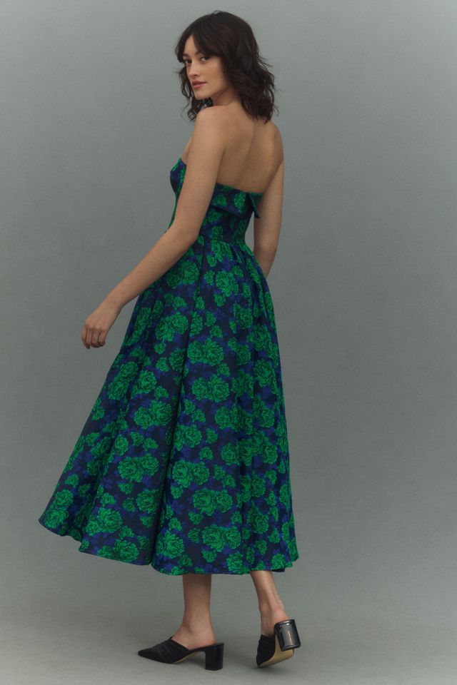 Mac Duggal Strapless Brocade A-Line Midi Dress #2