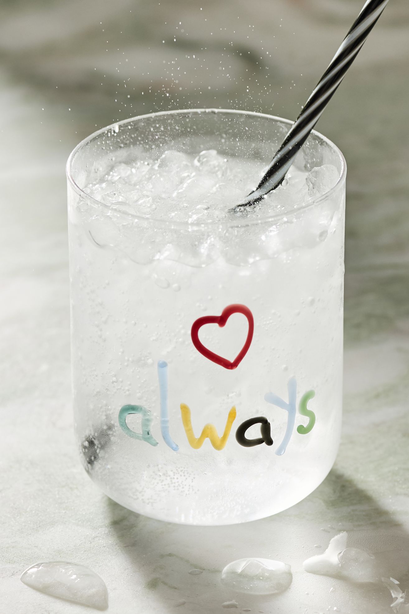 The Love Notes Icon Juice Glass - Love Always, Standard, One Size