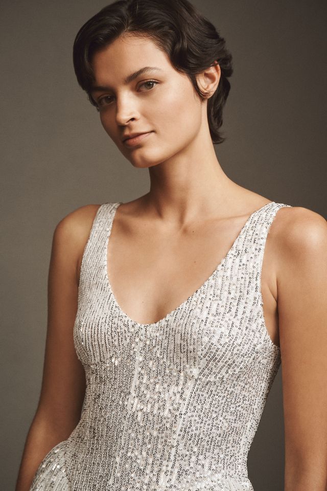 Delfi Collective Hannah Sleeveless Drop-Waist Sequin Mini Dress #5
