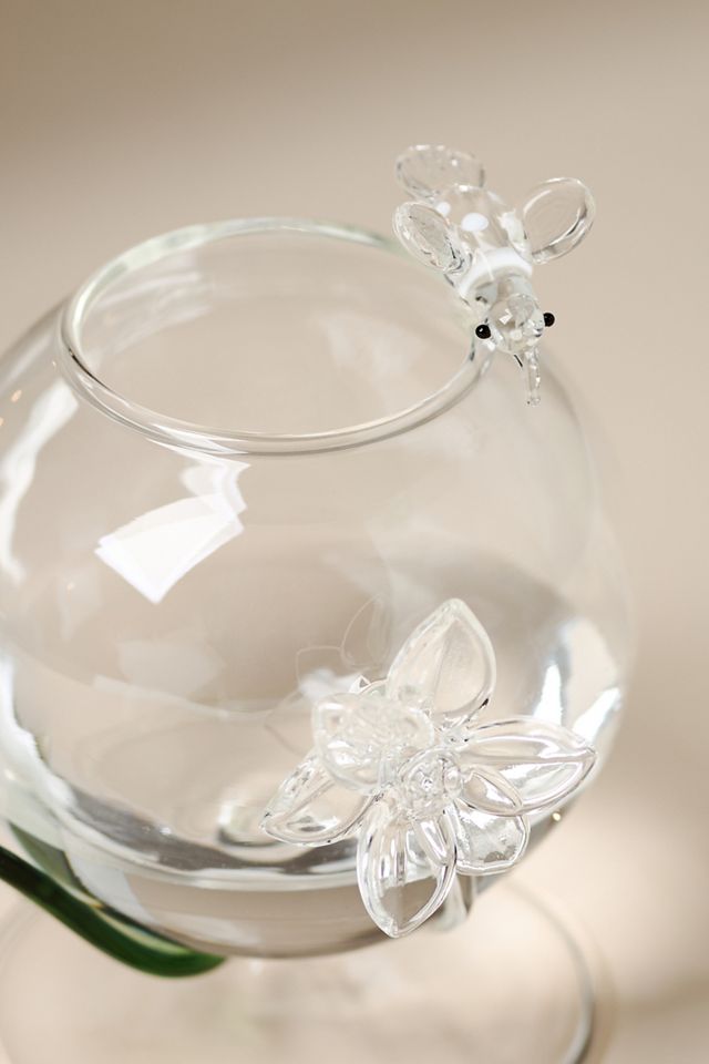 Ivie 3D Floral Clear Glass Bud Vase #3