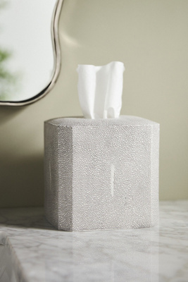 Kassatex Shagreen Tissue Holder In Grey