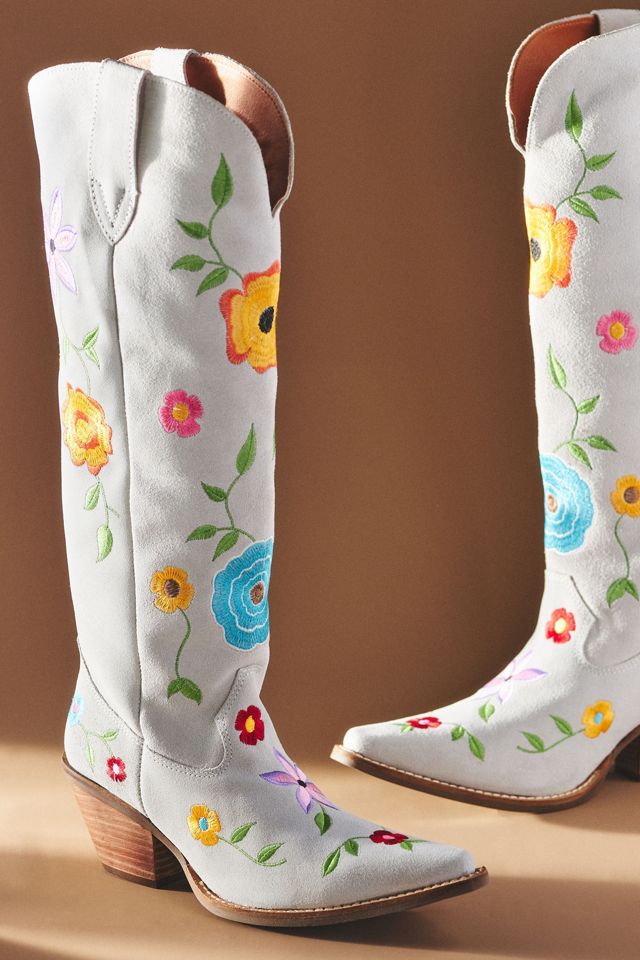 Dingo 1969 Flower Power Suede Tall Western Boots #1