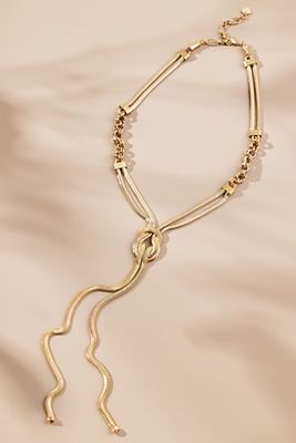 Shop By Anthropologie Knotted Lariat Necklace In Gold