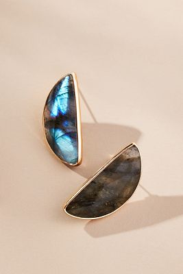 Shop By Anthropologie Half Moon Post Earrings In Blue