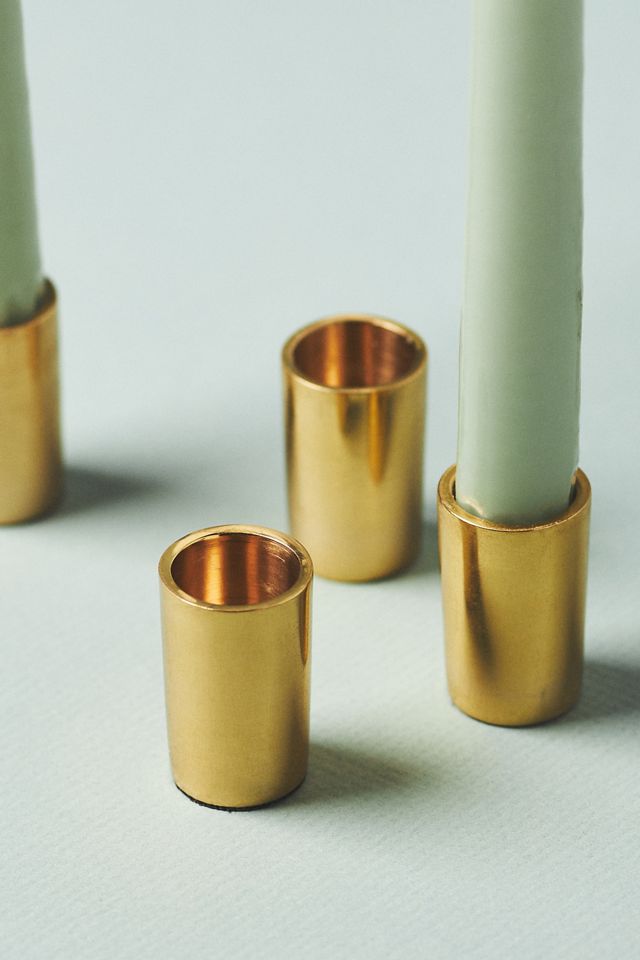 Mini Gold Metal Candle Holders, Set of 4