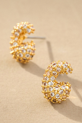 By Anthropologie Pavé Bubble Letter Monogram Earrings In Multicolor