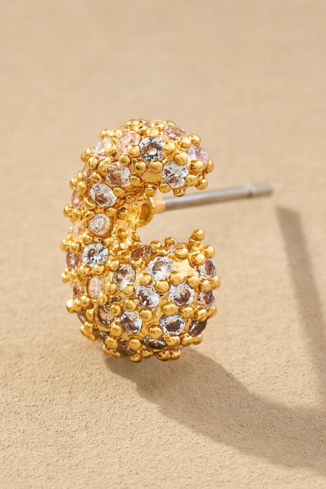 Pavé Bubble Letter Monogram Earrings #1