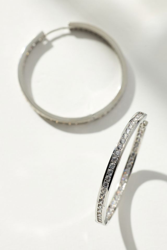 Oversized Sparkling Hoop Earrings-360 Degree Glamour