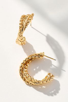 Shop By Anthropologie Twisted Lasso Hoop Earrings In Gold