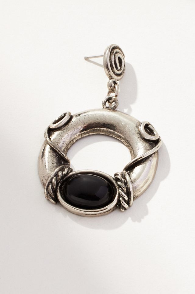 Western Circle Stone Drop Earrings #1