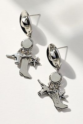 Shop By Anthropologie Western Icons Drop Earrings In Silver