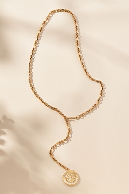 By Anthropologie Coin Lariat Necklace In Gold