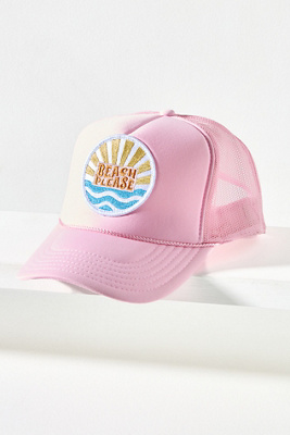 Friday Feelin Beach Please Trucker Hat In Pink
