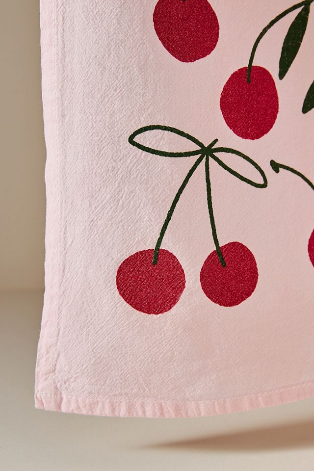 Julie Peach Cherry Dish Towel #1
