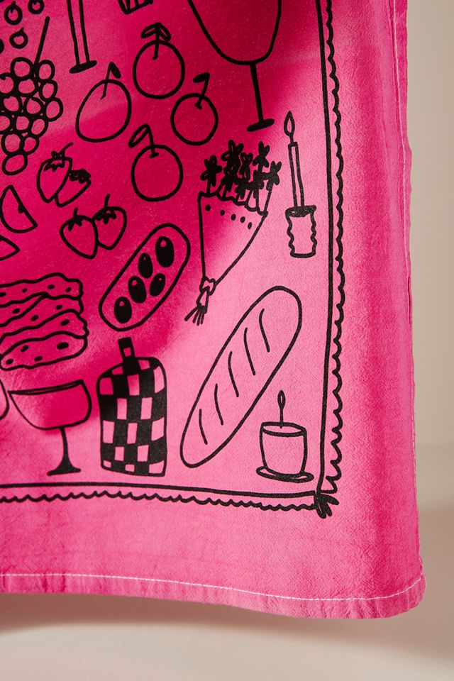 Julie Peach Picnic Dish Towel Anthropologie