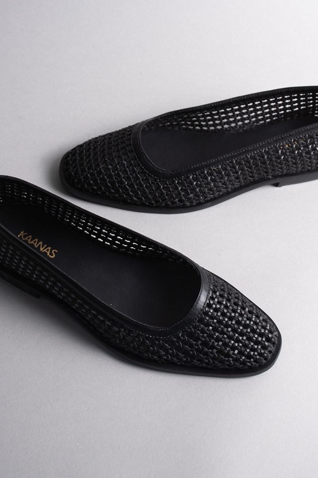 Kaanas Nana Ankle-Strap Woven Ballet Flats #1