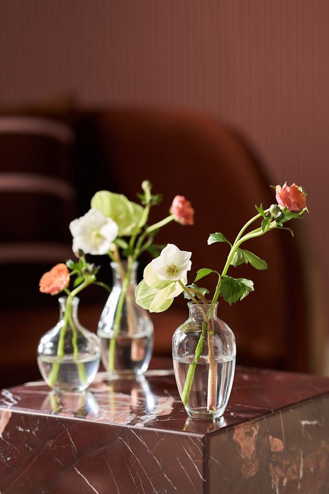 Clear Glass Bud Vases, Set of 3 #2