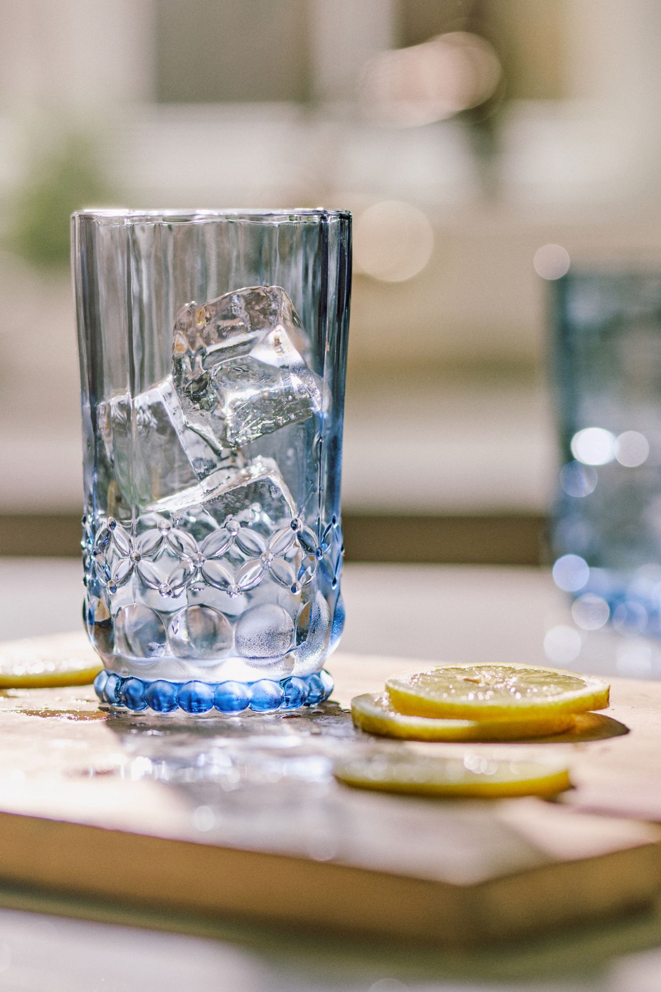 Savannah Glass Tumblers, Set of 4 - Blue, Standard, Set Of 4
