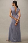 Sabina Musayev Emmeline V-Neck Pleated Lurex Maxi Dress