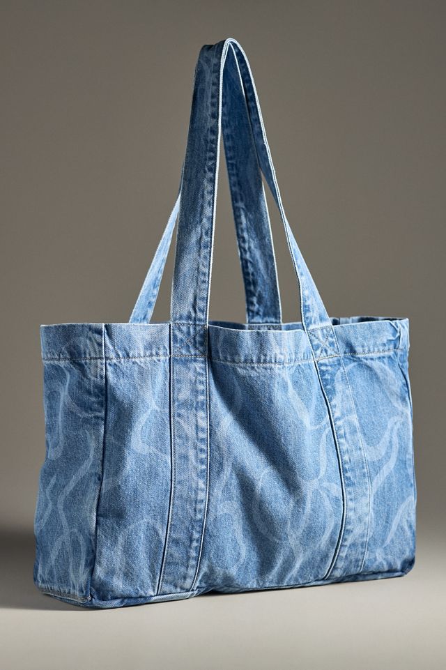 Damson Madder Bow Denim Tote | Anthropologie