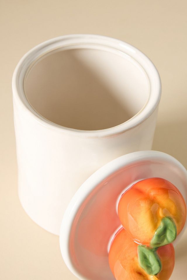 Fruta Peach Medium Stoneware Canister #2