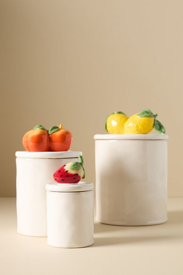 Fruta Lemon Large Stoneware Canister #1