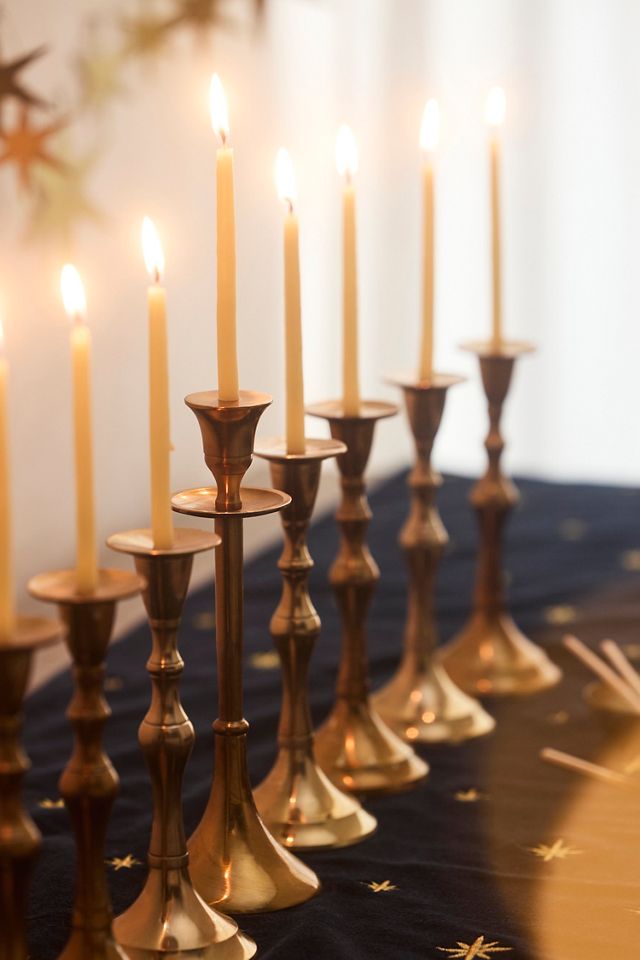 Brass Menorah Taper Holders, Set of 9 #1