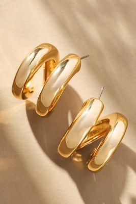 By Anthropologie Coiled Hoop Earrings In Gold