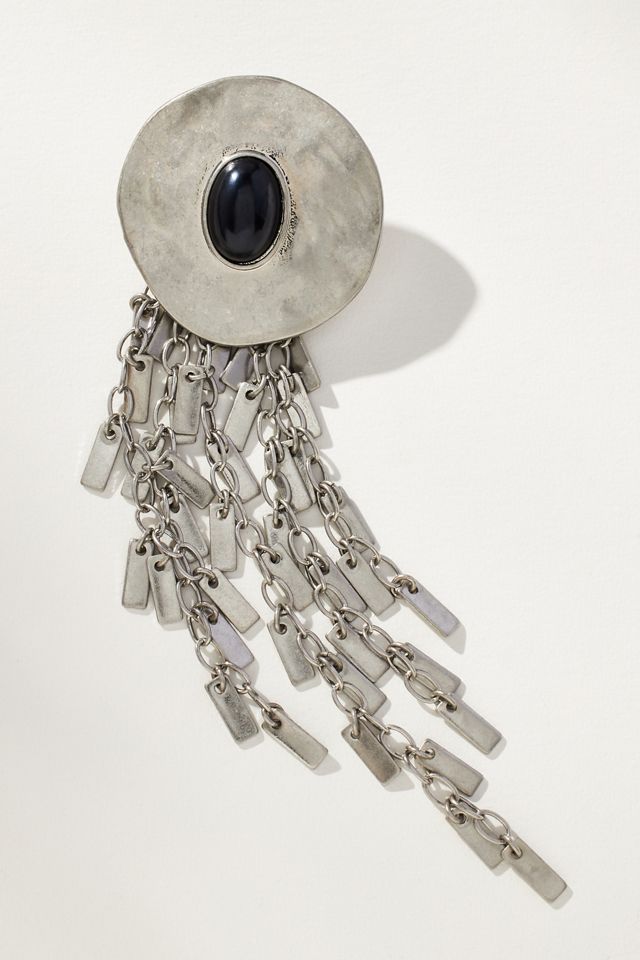 XL Stone Fringe Drop Earrings #1