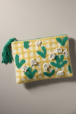 By Anthropologie The Fiona Large Beaded Pouch
