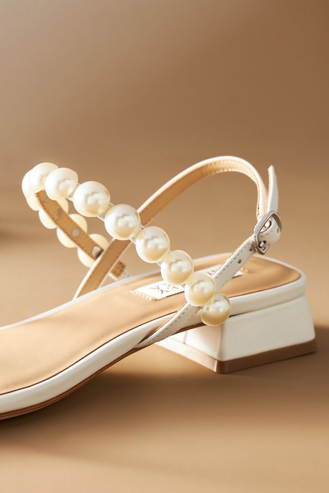 Badgley Mischka Joelle Pearly Toe-Ring Block-Heel Sandals #2