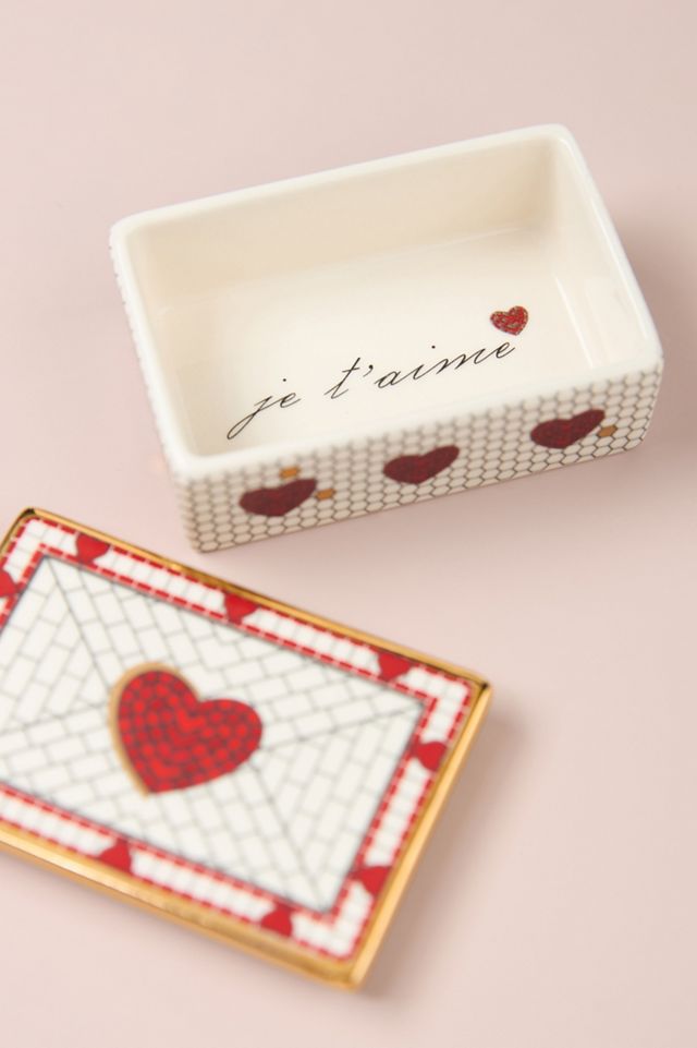 Valentine Bistro Tile Stoneware Trinket Box