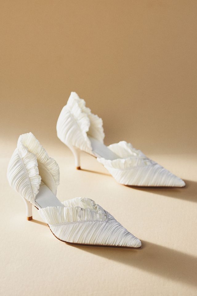 Jeffrey Campbell Ruched Ruffle Kitten-Heel Pumps #1