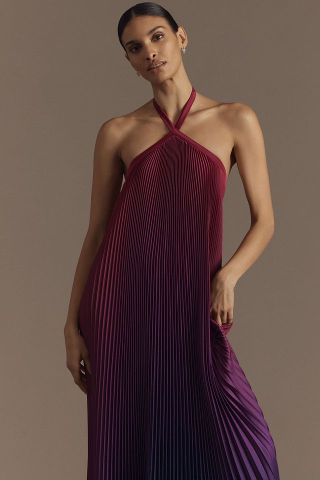 Anthropologie ★ L'IDEE Mystique High-Neck PleatedMaxi Dress L'IDÉE Mystique Pleated Shimmer Maxi Dress | Anthropologie