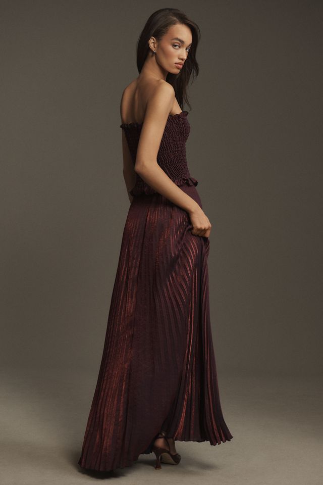 L'IDÉE Maya Strapless Pleated Maxi Dress #1