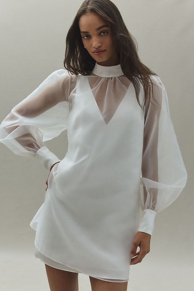 sheer organza dress ERICA PLEATED DRESS PH5 color (beyond stunning light blue and style details Mare Mare Long-Sleeve Organza Overlay