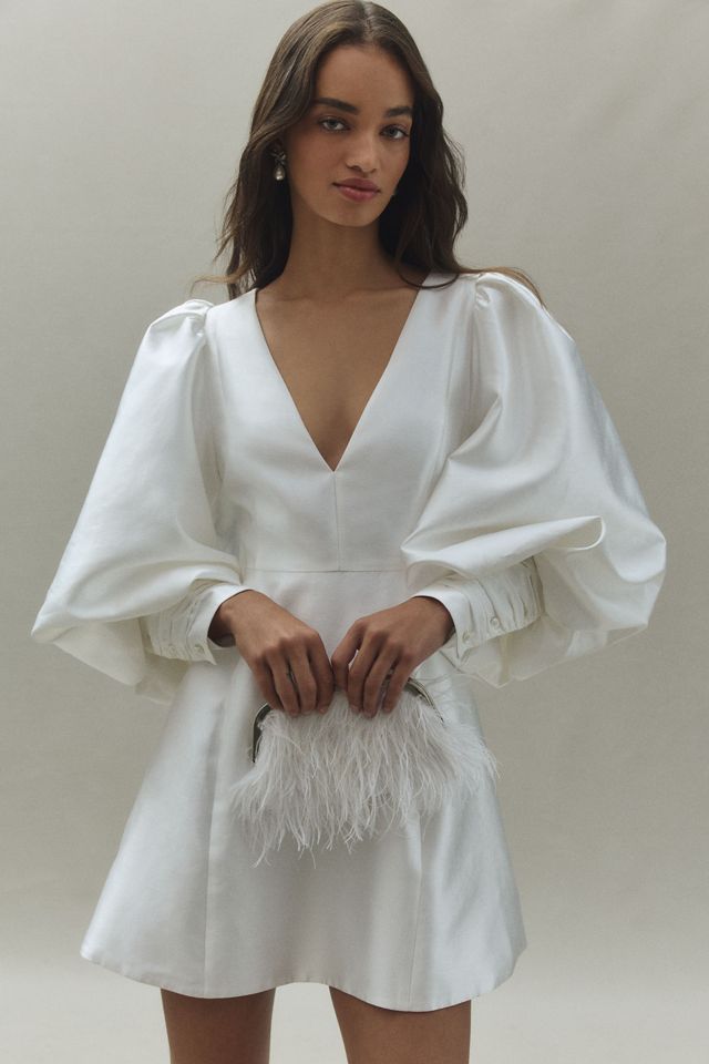 Mare Mare Puff-Sleeve Taffeta Mini Dress #1