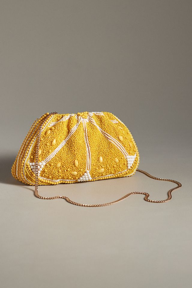 Anthropologie Yellow outlet 'T' Clutch