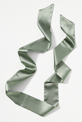 By Anthropologie Satin Tie-back Hair Scarf In Green
