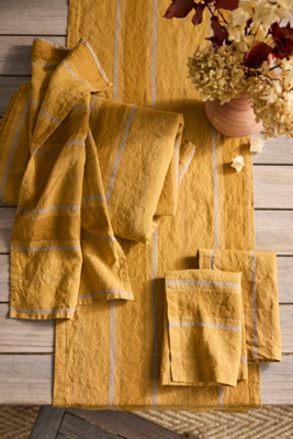 Amber Stripe Linen Napkins, Set of 2