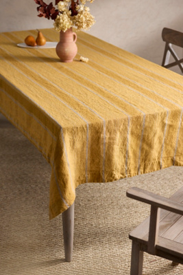 Terrain Amber Stripe Linen Tablecloth