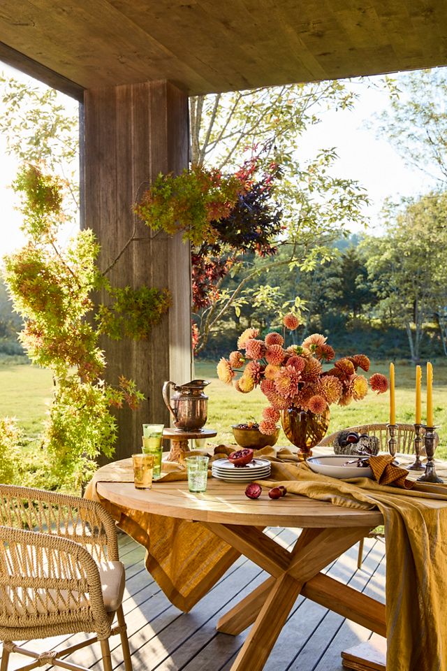 Amber Stripe Linen Tablecloth #2