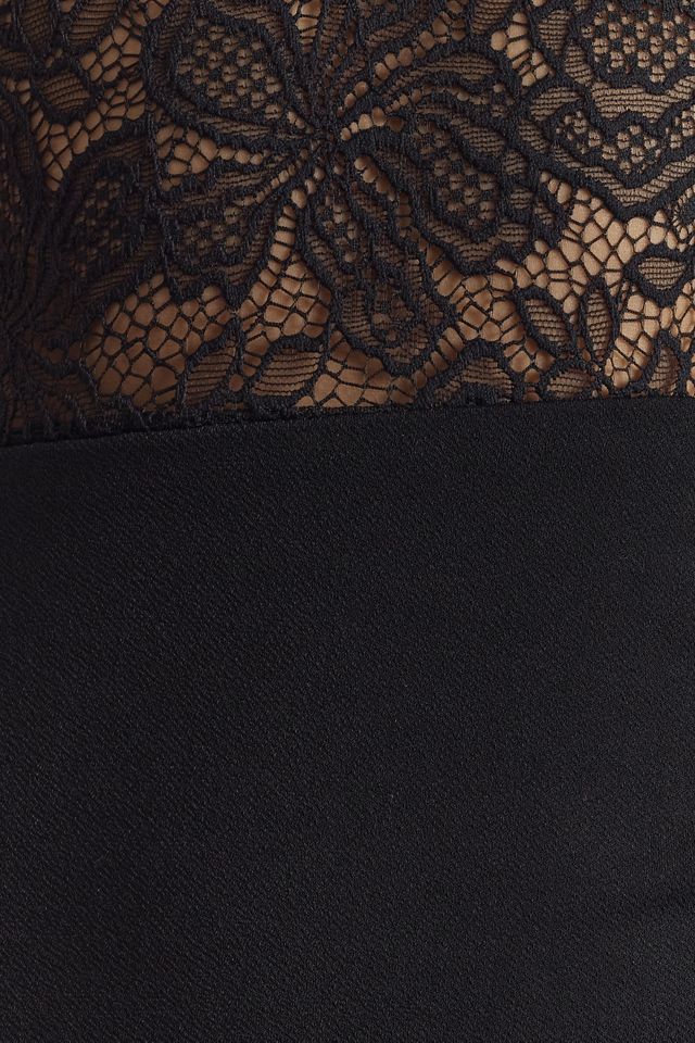 BHLDN Saige Long-Sleeve Turtleneck Sheer Lace Jersey Maxi Dress #4