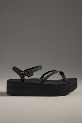 Teva Flatform Slim Sandals In Black