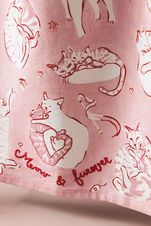 Meow & Furever Embroidered Dish Towel #1