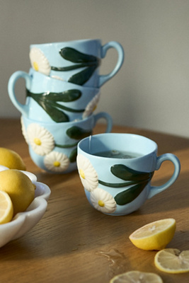 Anthropologie Foster Stoneware Mug In Blue
