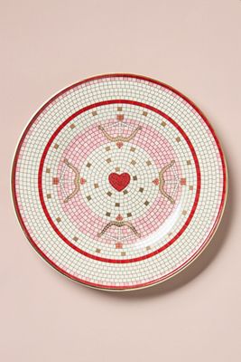 Assiette à dessert à motif de carreaux bistro Valentine